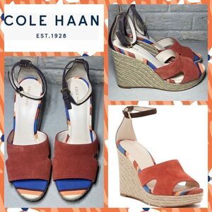 NWOB MSRP $160 Cole Haan Giselle Hi Espadrille Wedge Sandals Women's Size 9